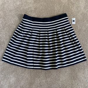 Gap Navy Striped Pleated Skirt
